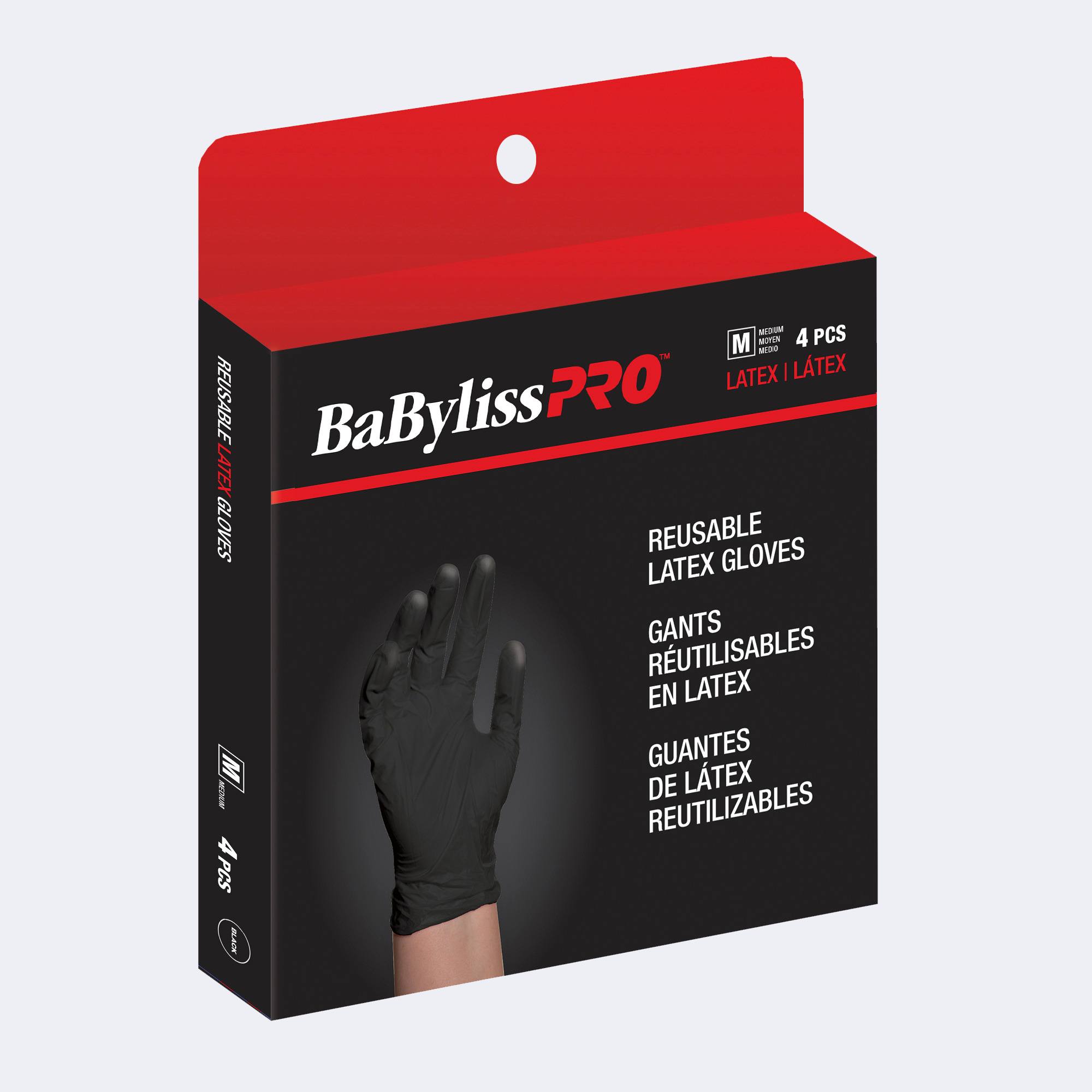 BaBylissPRO&reg; Reusable Latex Gloves, Medium &ndash; Box of 4, , medium